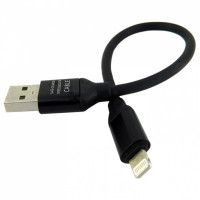 Кабель USB короткий Lightning black