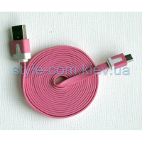 Дата-Кабель microUSB flat pink 2m