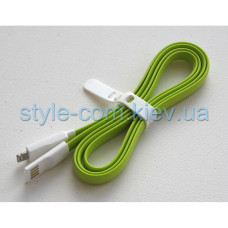 Дата-Кабель Lightning Smile flat green