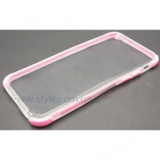 Силіконовий чохол з кольоровою рамкою iPhone X pink / transp