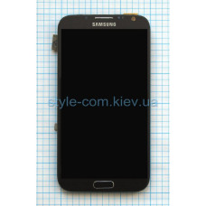 Дисплей (LCD) Samsung N7100 + тачскрін з рамкою dark grey (TFT) China Original