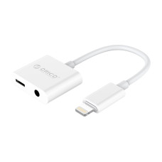 Зарядний та аудіо адаптер ORICO Lightning - 3.5 мм/Lightning (2LT-WH-BP)