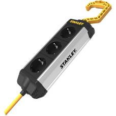 Мережевий фільтр Stanley 5 м, 3x1.5мм2, IP20, 3 розетки, алюміній